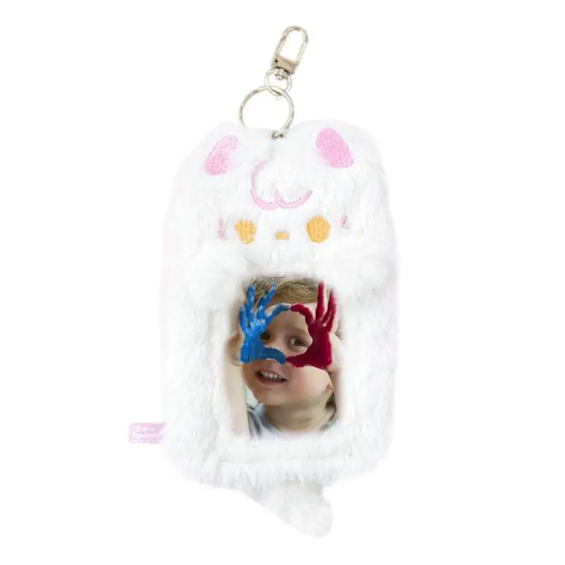 

Card Sleeves Cute Animal Plush Holder With Keychain Fashion Photo Sleeves Portable Protective Bag For Football Cards Id Bank