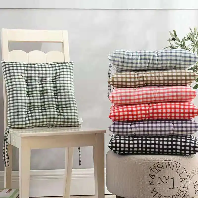 

40x40cm Household Crystal Velvet Plaid Cushion Cushion Tied to Chair Cushion Sofa Cushion Car Cushion Pillow Office Cushion