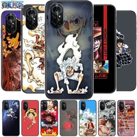 luffy 5 gear one piece clear phone case for huawei honor 20 10 9 8a 7 5t x pro lite 5g black etui coque hoesjes comic fash des