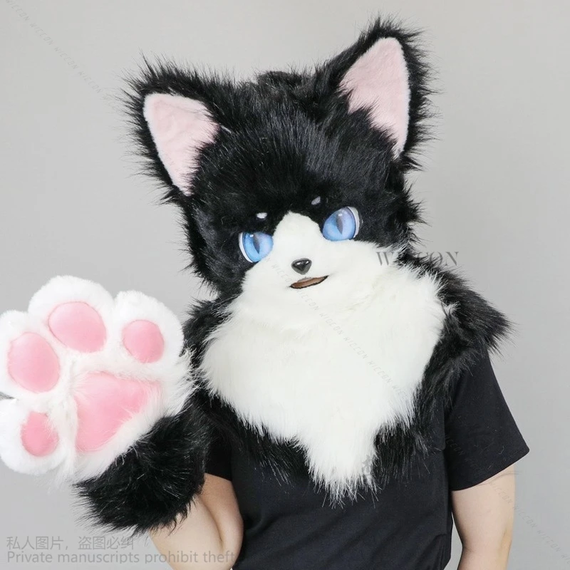 Аниме Fursuit Furry Косплей Лиса Собака Волк Животное Кошачьи Лапы Cos Плюшевый Комплект