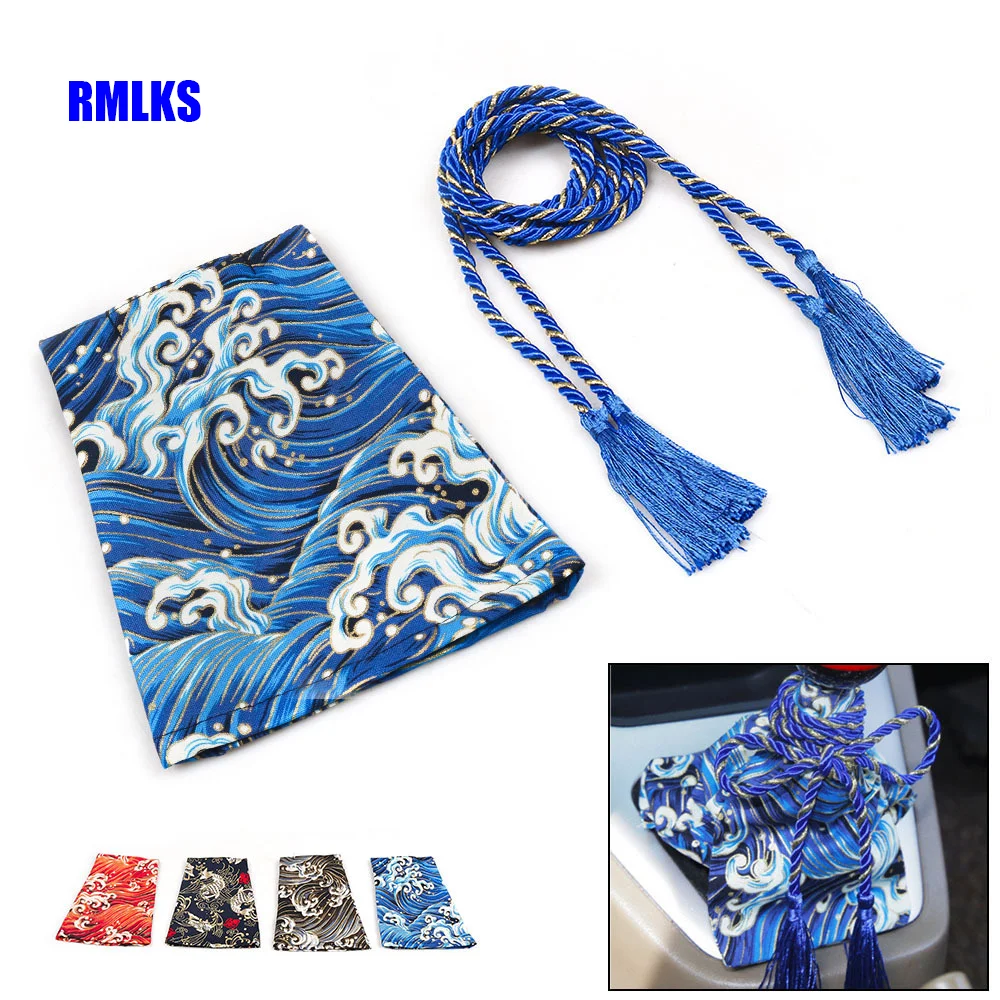 

Universal Car Accessories Pattern Style Canvas Katana Shift Lever Knob Dust Cover Racing Samurai Sword Shift Knob Collars