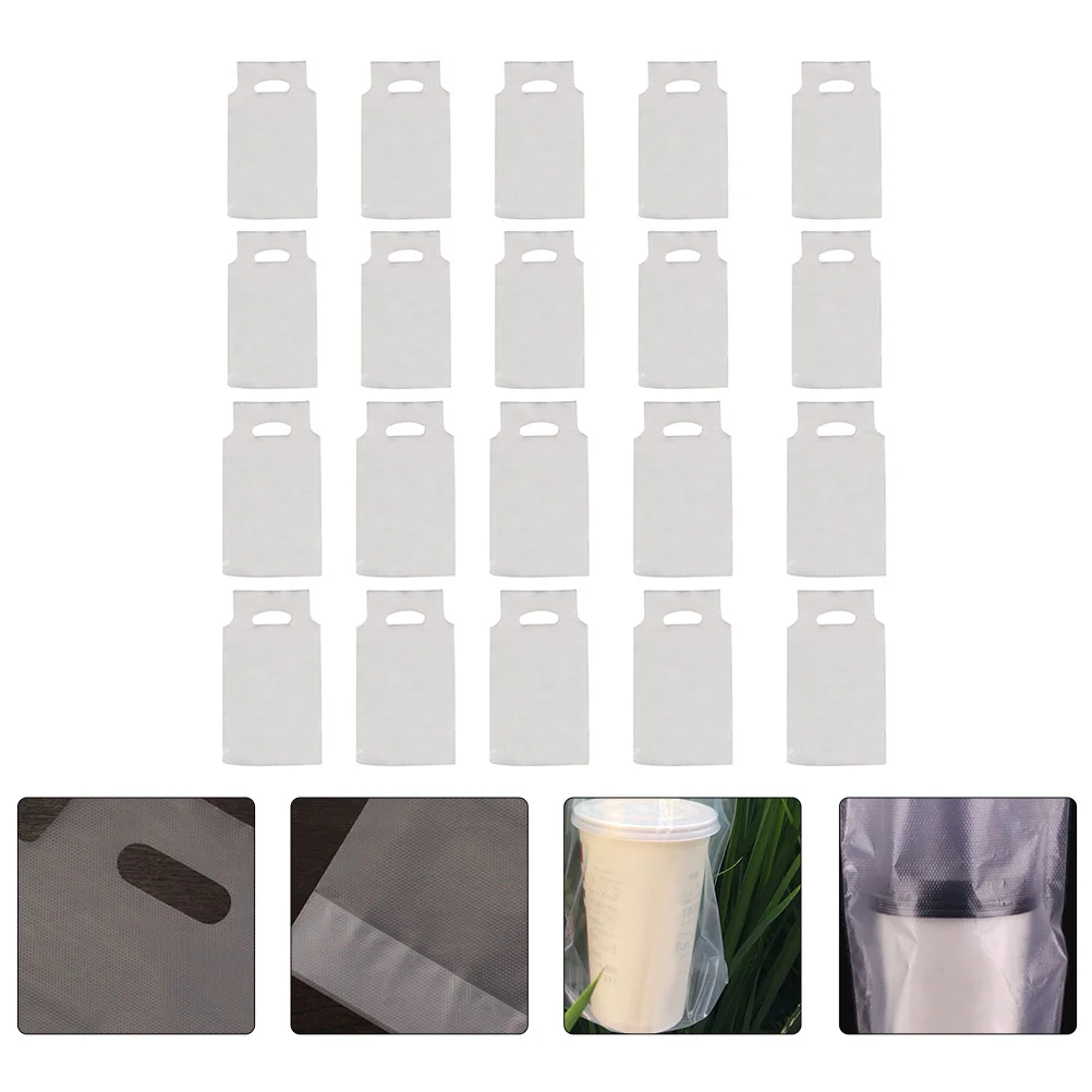 

Coffee Milk Tea Bag Clear Handle Juice Drinking Pouch Take-away Transparent Wrapping