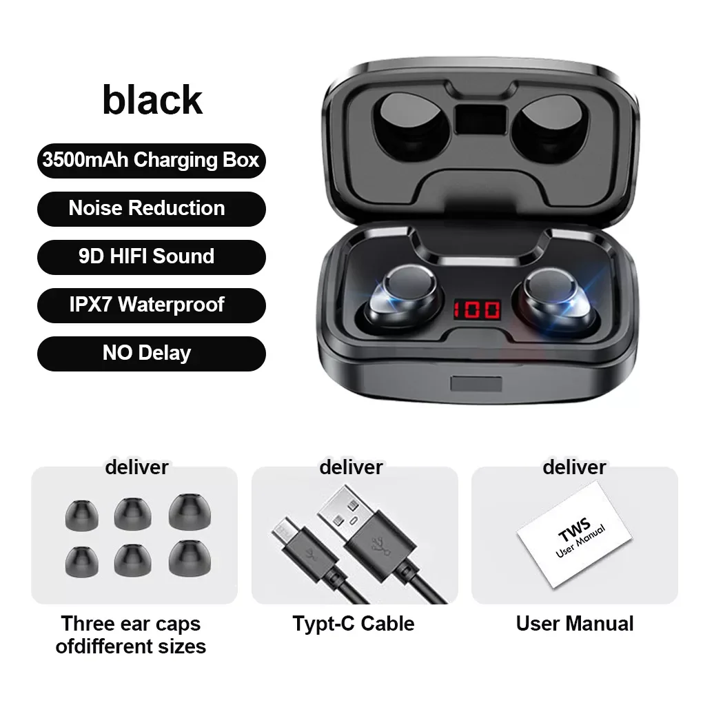 

Best priceX10 TWS Bluetooth-Compatible 5.0 Earphones Whit Charging Box Headphone Stereo Sports Waterproof Earbuds Headsets With