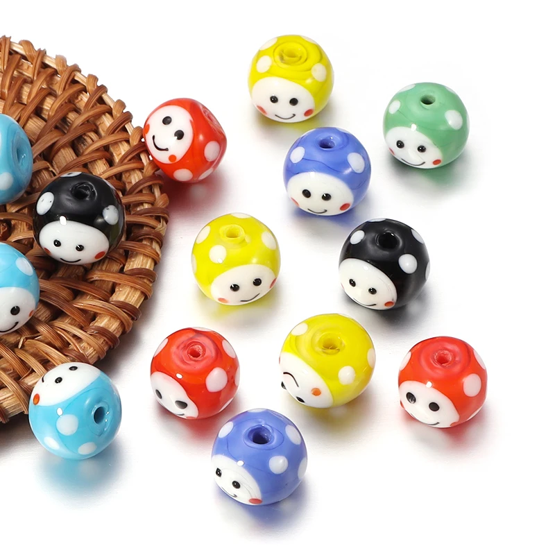 

Handmade Lampwork Beads Flower/Smiley Doll/Robot/Snowman Ball Making Cute DIY Bracelet Necklace Earrings Jewelry Accessories