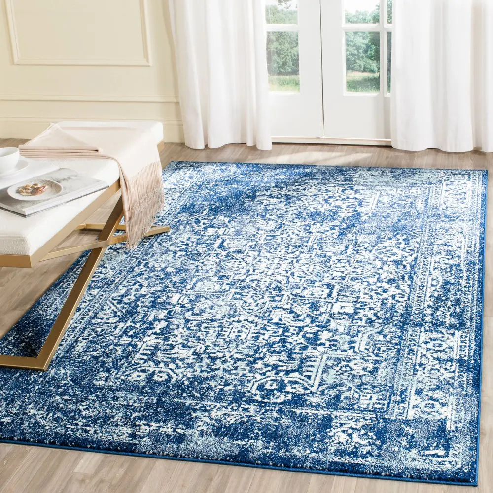 

Evoke Trena Traditional Area Rug, Navy/Ivory, 3` x 5`