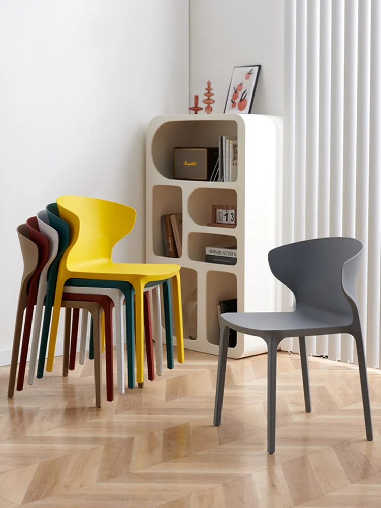 

Современный минималистичный обеденный стул, нордический домашний стул, пластиковый стул для отдыха, утолщенный стул со спинкой для взрослых, офисное кресло