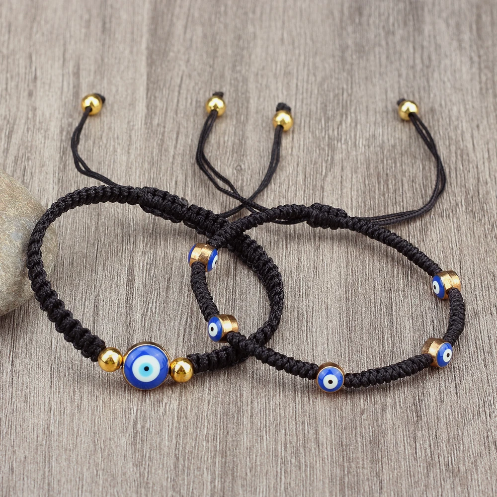 2 шт./компл. счастливые тибетские браслеты и для женщин мужчин плетеные ручной