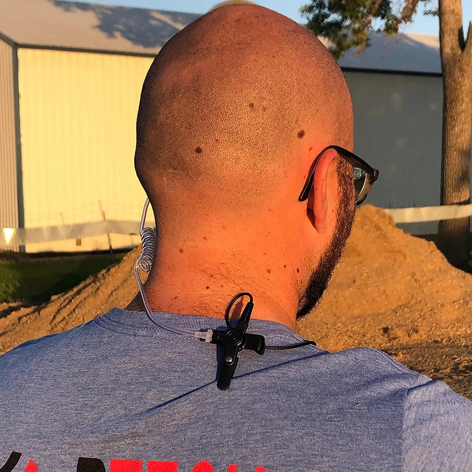 Premium Noise Cancelling Earpiece with In-line PTT & Microphone with Clear Acoustic Coil Tube for BaoFeng, BTECH, Kenwood Radios