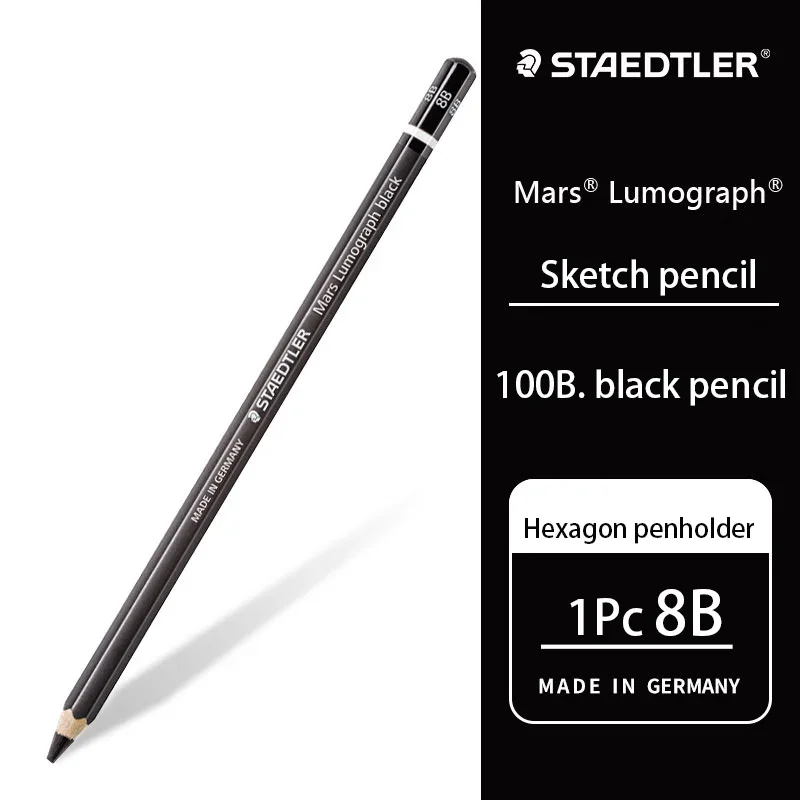 

STAEDTLER 100B Mars Lumograph набор графитных карандашей HB/2B/4B/6B/7B/8B