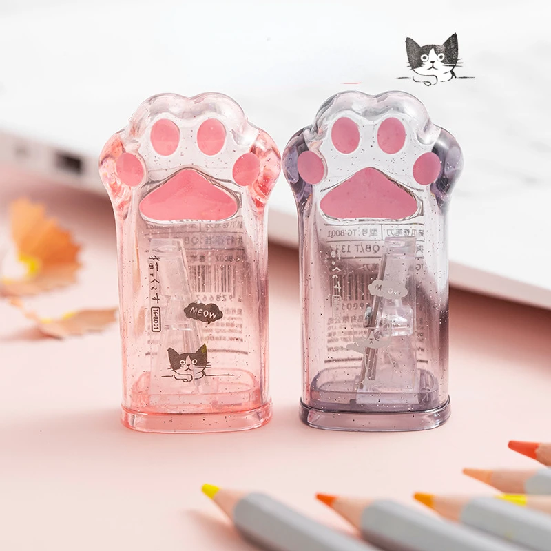 

1pcs Pencil Sharpener Cute Cat Paw Pencil Sharpener Kawaii Stationery School Supplies