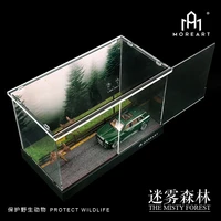 164 scale misty forest model parking lot pvc scene storage box theme display cabinet case toy gift without model car figure