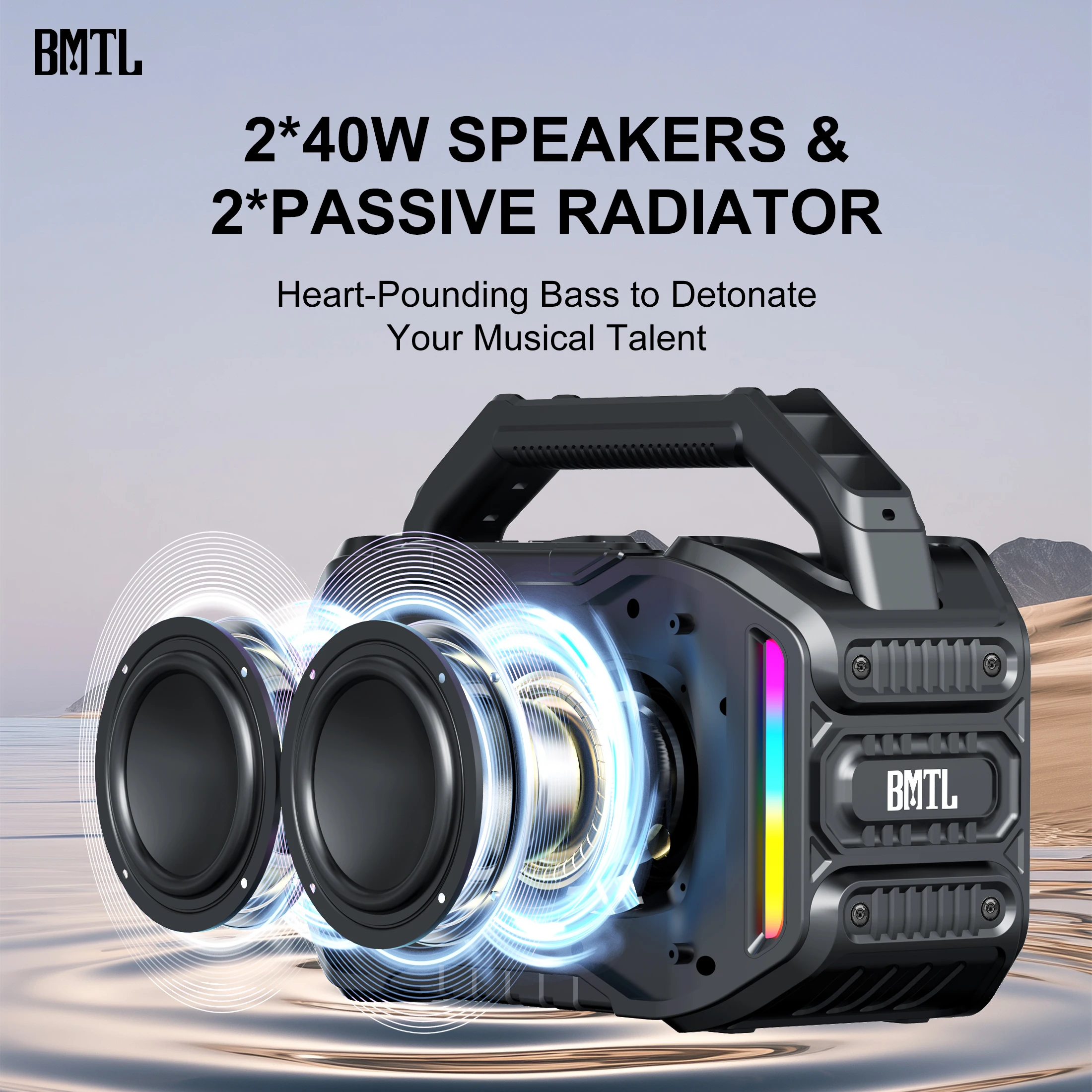 Фото Xdobo BMTL 80W BoomBox BT-колонка, водонепроницаемость IPX6, 20 часов работы, TWS для строительной площадки и гаража. №5