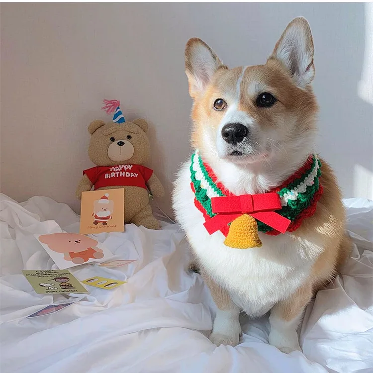 

Christmas flower handmade knit loveliness pet cats dogs scanf hat cap HC-144