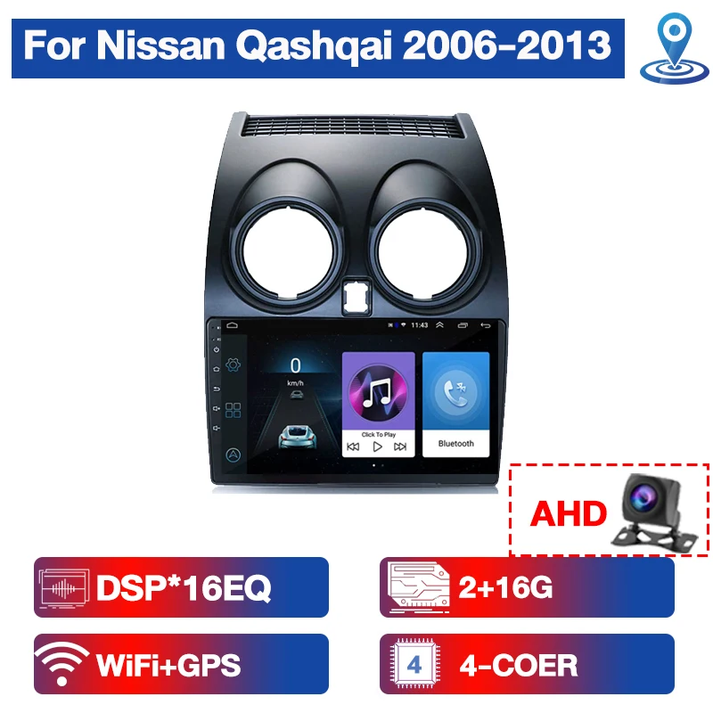 

Автомобильное радио 2 Din Android для Nissan Qashqai J10 2006-2013, мультимедийный видеоплеер, навигация, стереодинамики Carplay, головное устройство 9 дюймов