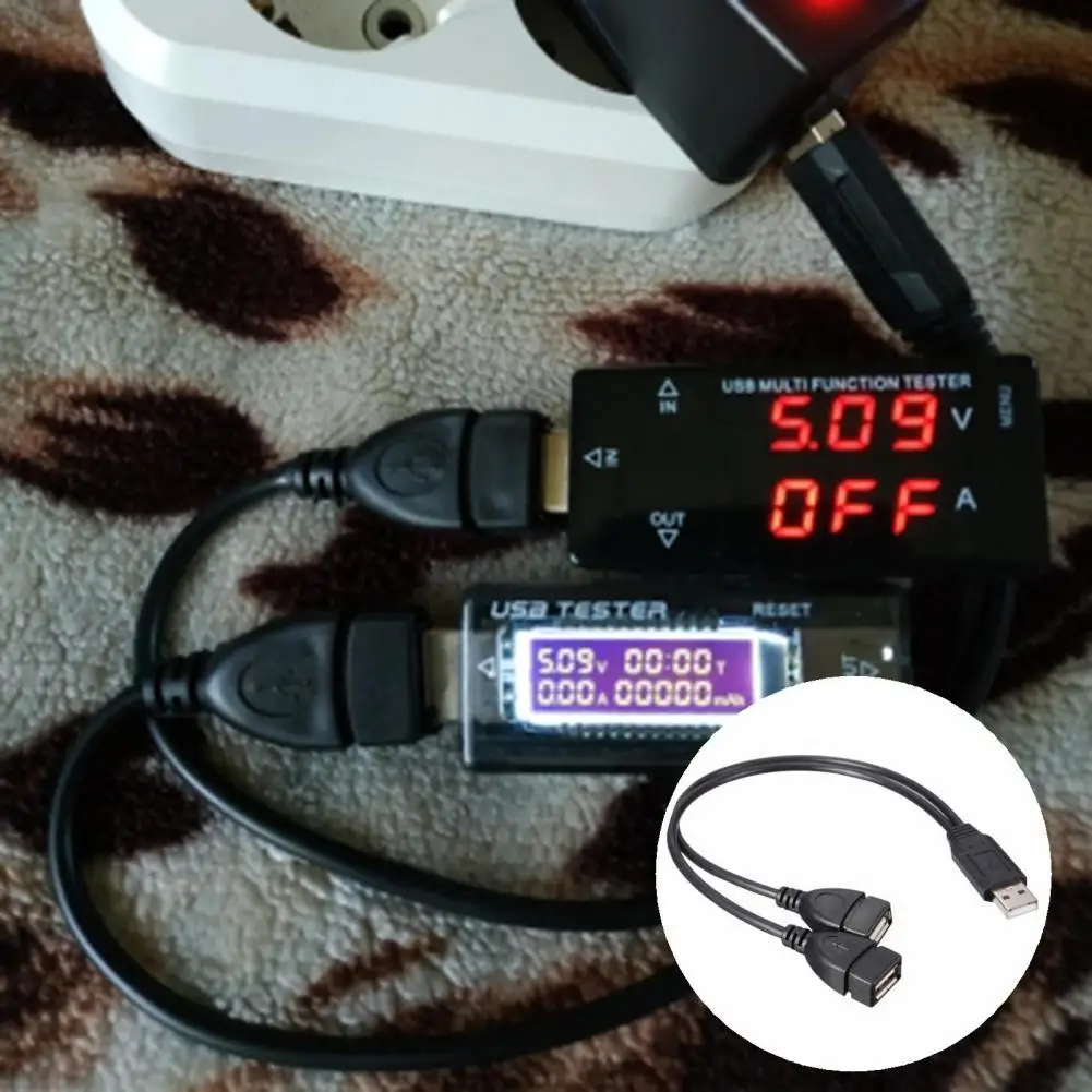 

USB2.0 Lightweight Handy Male to Dual Female USB Ports Charging Cable for Desktop