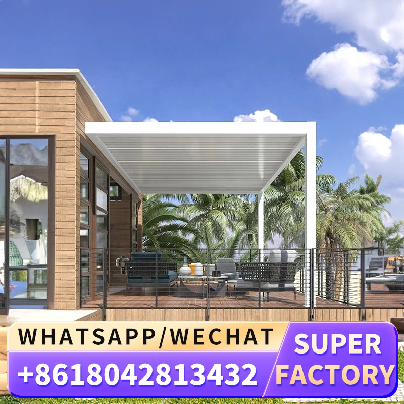 Уличная моторизованная беседка Shinilions размером 10x12 Современная