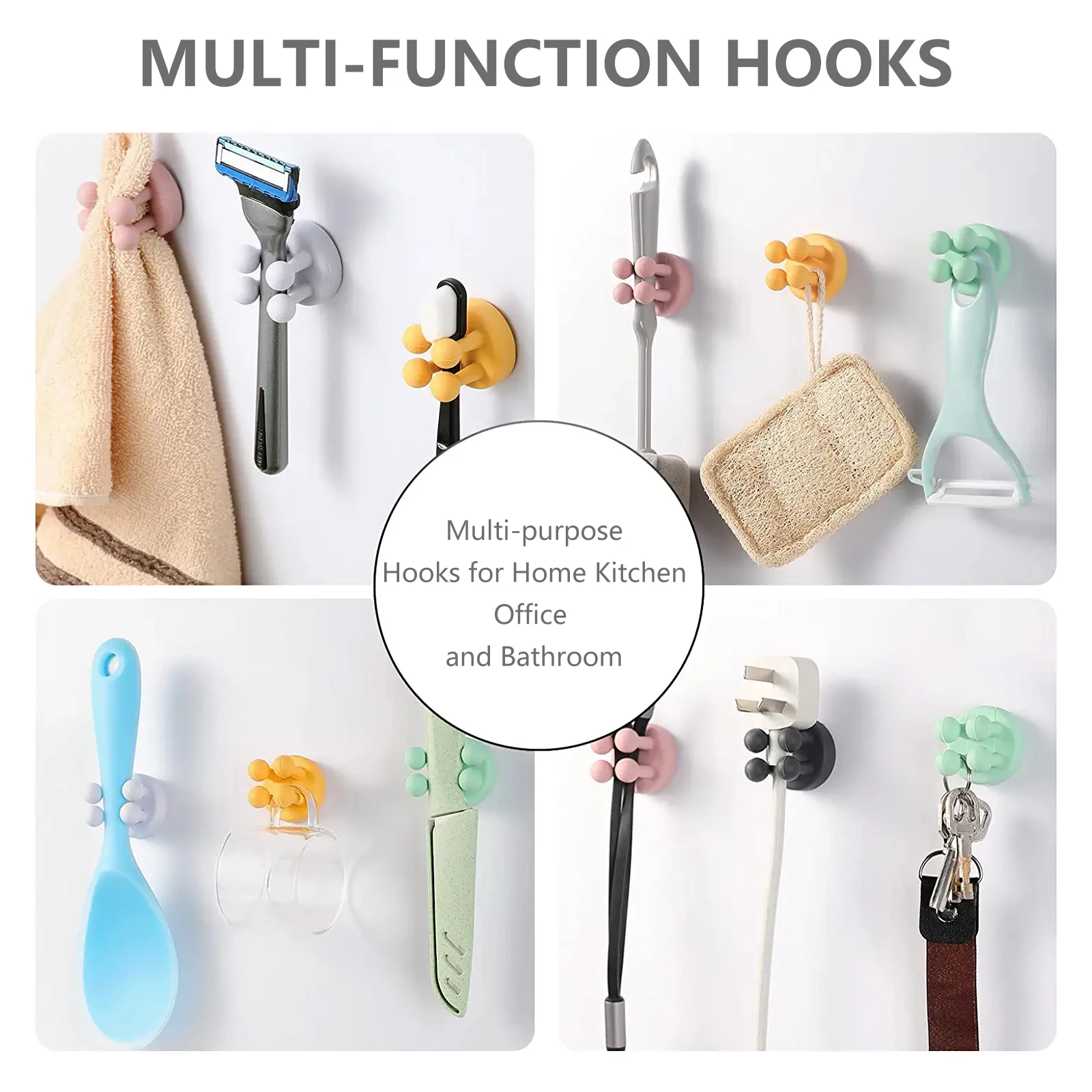 

6 шт., силиконовые настенные крючки для зубной щётки