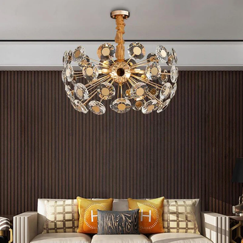 

Jmmxiuz Modern Gold Crystal Chandelier Living Room Dining Room LED Lighting Luxury Kitchen Bedroom Chandelier Lighting Fixtures