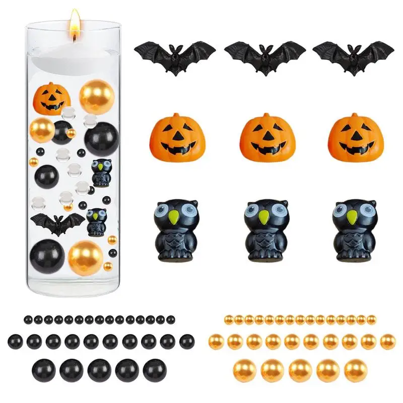 

Halloween Vase Filler Decor Vase Filler Water Gel Beads With Faux Pearl Candle Filler For Coffee Table Balcony Dining Table