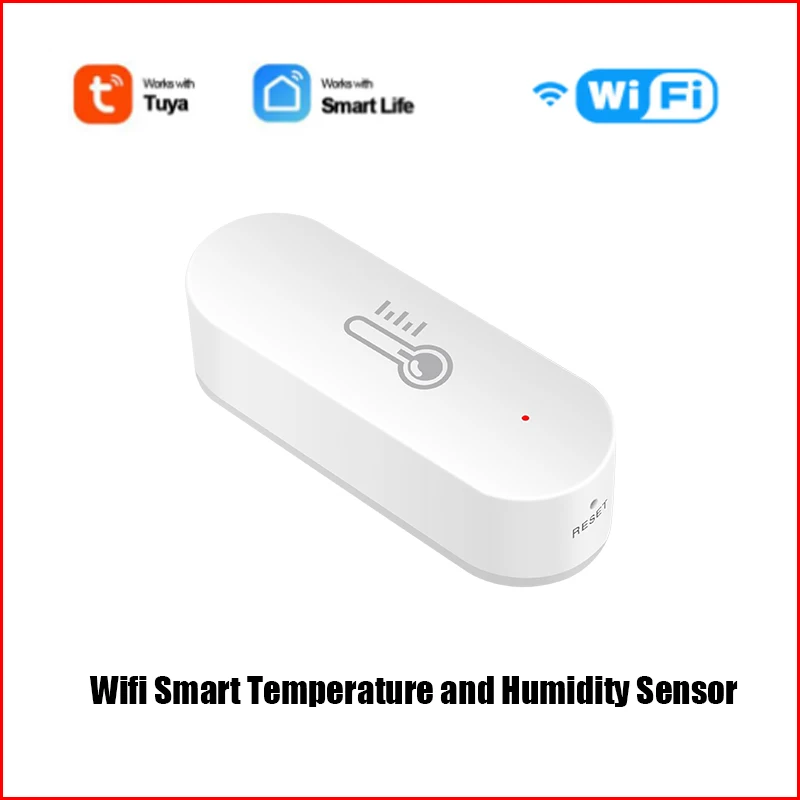 

Смарт-датчик влажности и температуры Tuya, Wi-Fi гигрометр для дома и улицы, термометр, детектор через Alexa Google Home Smartlife