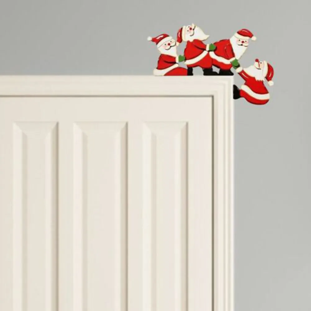 

Christmas Door Frame Decoration Santa Claus Wooden Elk Xmas Christmas Party Decor Ornament Materials Gift For Children For Home