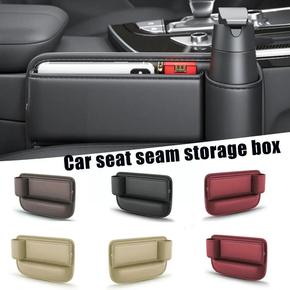 

Multifunction Seat Storage Bag For Car Seat Filler With Phone Cup Holder PU Leather Car Interior Crevice Organizers U5Q4