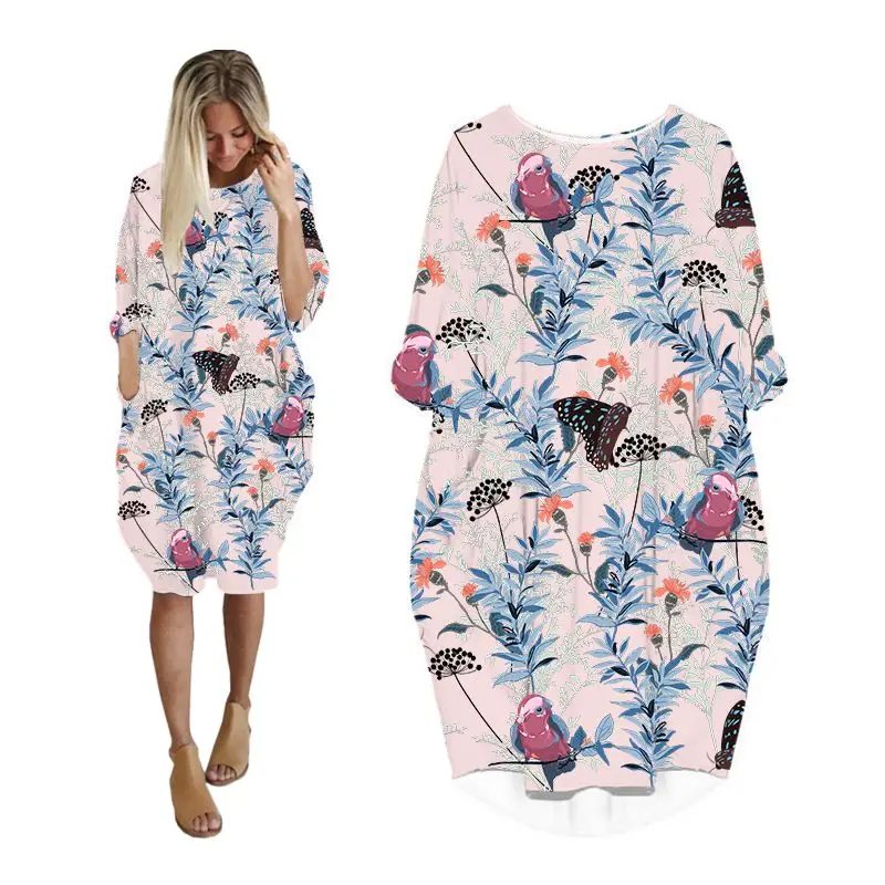 

Женское платье с длинным рукавом и цветочным принтом, в стиле Харадзюку