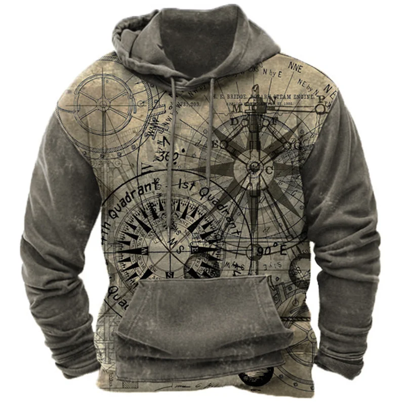 

Autumn Vintage Hoodie Sailing 3D Printed Men's Hooded Sweatshirt Unisex Fashion Harajuku Street Casual Long Sleeve Pullover Top
