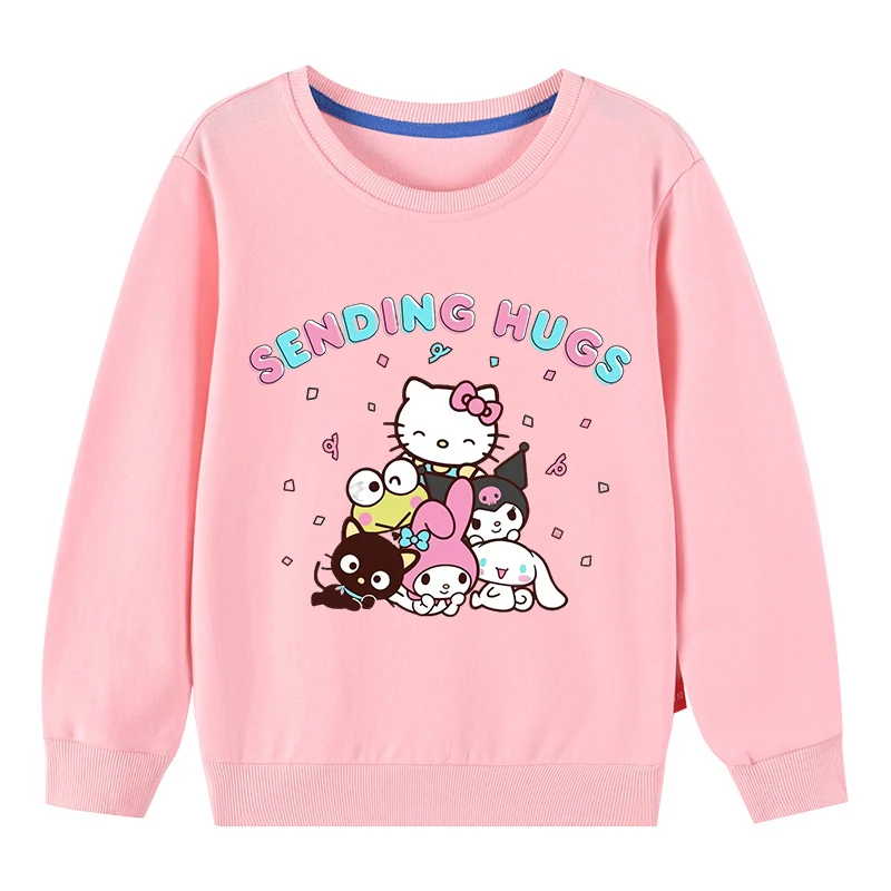 

New Kawaii Sanrio Hoodie Hello Kittys Accessories Cute Cartoon Anime Student Outerwear Loose Autumn and Winter Toy for Girl Gift