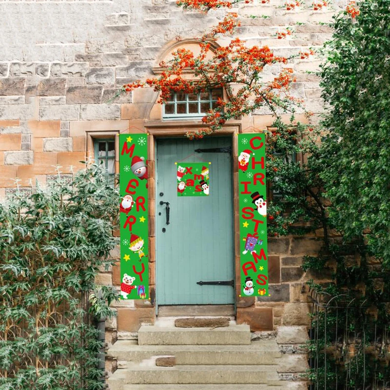 

2023 Christmas Decorations Red Merry Christmas Porch Sign Xmas Hanging For Home Door Banner Ornaments New Year Navidad Noel