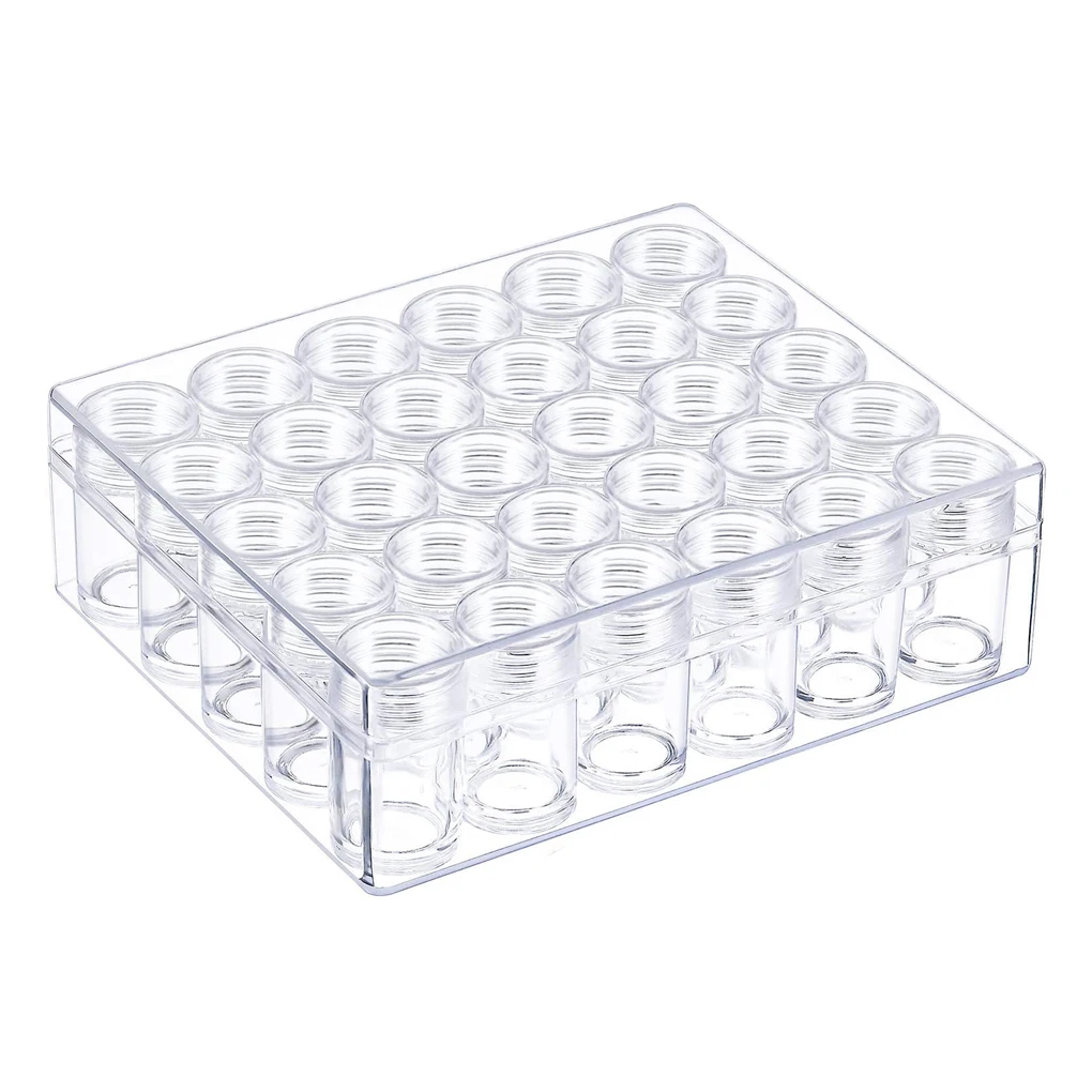

1 Set 30 Pieces Transparent Bead Storage Containers for DIY Small Items