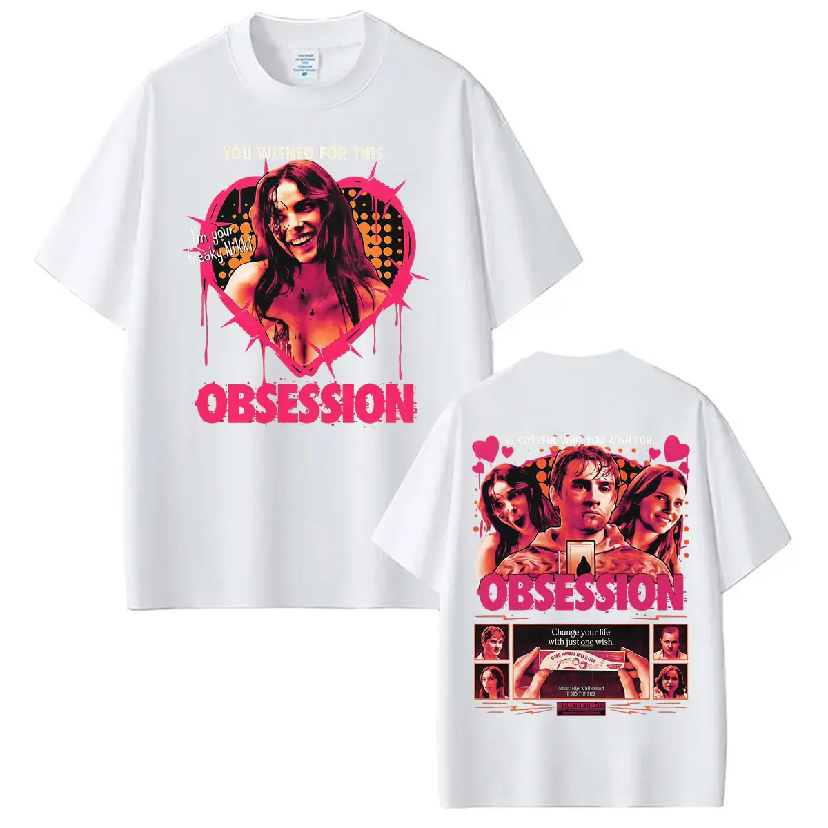 Фото Футболка One Wish Willow Obsession Horror Pink Punk 2026 Movie, модная готическая ретро-футболка для мужчин и женщин, летние топы, хлопковая футболка №4