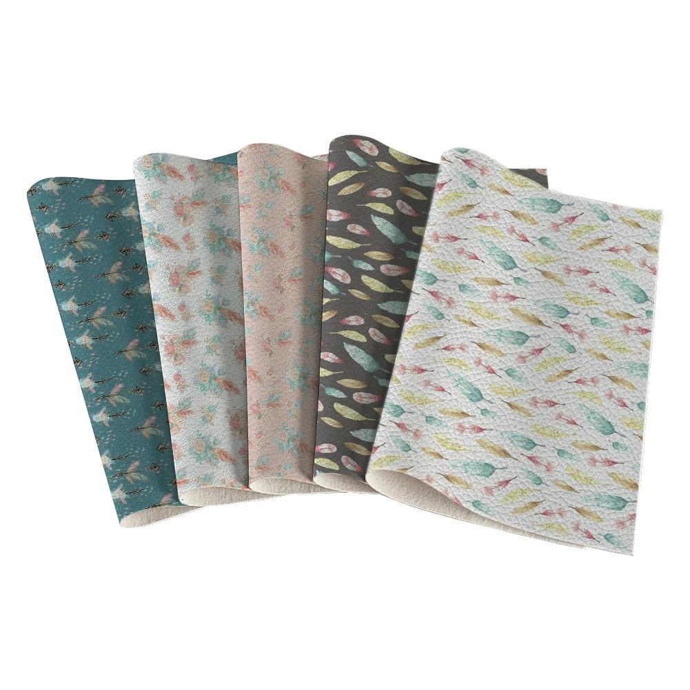 

Elegant Feather Pattern Lychee Grain Faux Leather for Bags Wallets Clothes Making Materials 30X136CM
