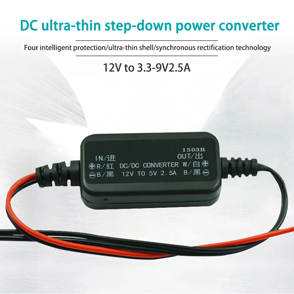 

DC Step Down Buck Converter Power Supply Module Transformer 12V to 3.3/4.2/5/6/7.5V2.5A 9V1A Auto Protection Vehicular Car Power