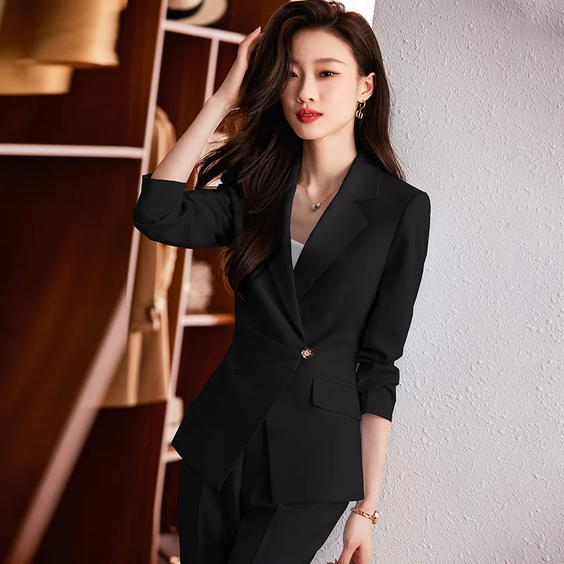 White suit coat Women's autumn dress High-end professional dress Temperament goddess Formal dress Suit suit Work clothes Autumn