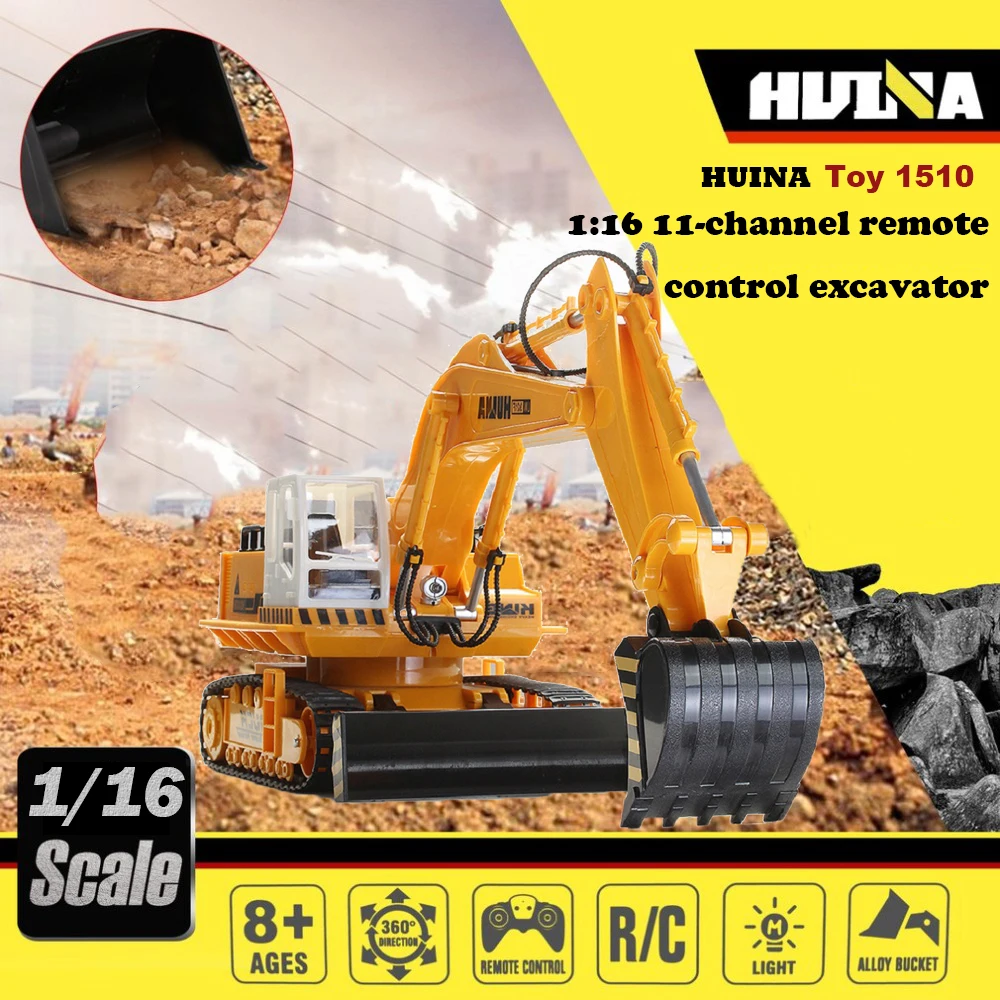 

HUINA 1510 1:16 RC Excavator Concrete Mixer Truck Forklift Radio Controlled Car Crane Loader Crane Cross Rc Toy Boy Gift