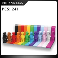 241pcs rainbow wall building blocks toys children gifts diy model figures 12 colors dolls christmas gifts