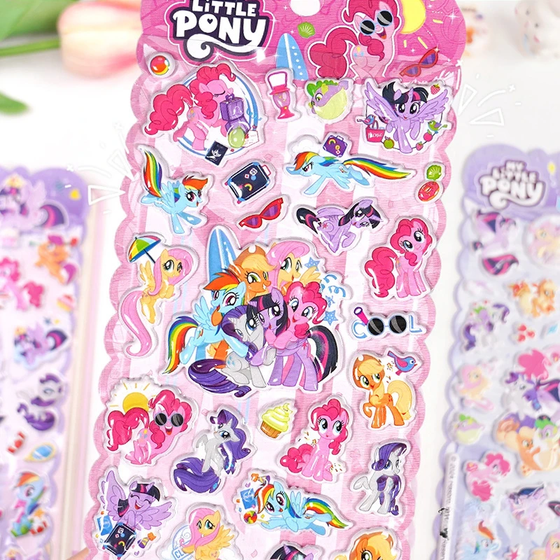 Фото Наклейки My Little Pony Kawaii, 3D-стерео наклейки с пузырьками, милые мультяшные наклейки-поощрения, подарок на день рождения, подарки для подруг, игрушки для девочек №4