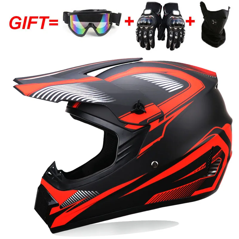 

Motorcycle Helmet for Men Capacete Off-Road Helmet Bicycle Downhill casco Karting Cross Helmet Gift Glove,Goggles，Face Shield