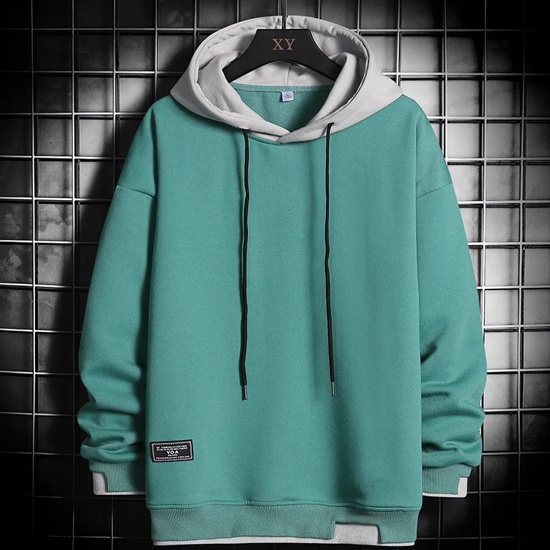 

2022 New Hoodie Men Autumn Winter Large Size Solid Color Hoodies Embroidered Multi-Color Loose Casual Long Sleeve Sport Coat Men