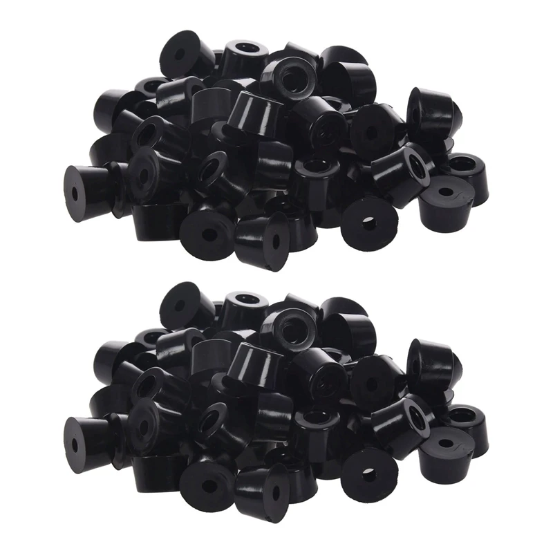 

120 Pcs Universal TapeRed Black Rubber Feet Bumper Pad Washer 15mmx10mm