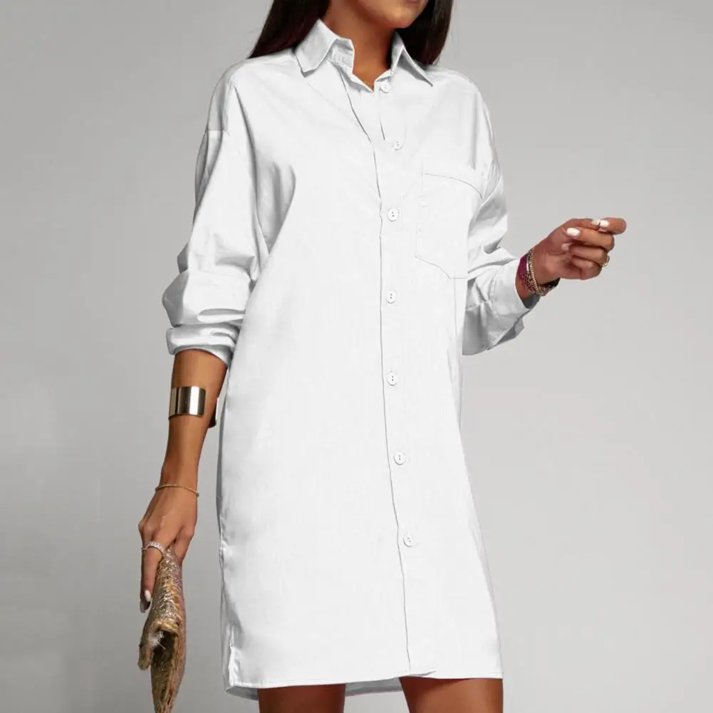 

Chic Buttons Closure Solid Color Fashion Shirt Women Shirt Comfortable Breathable
