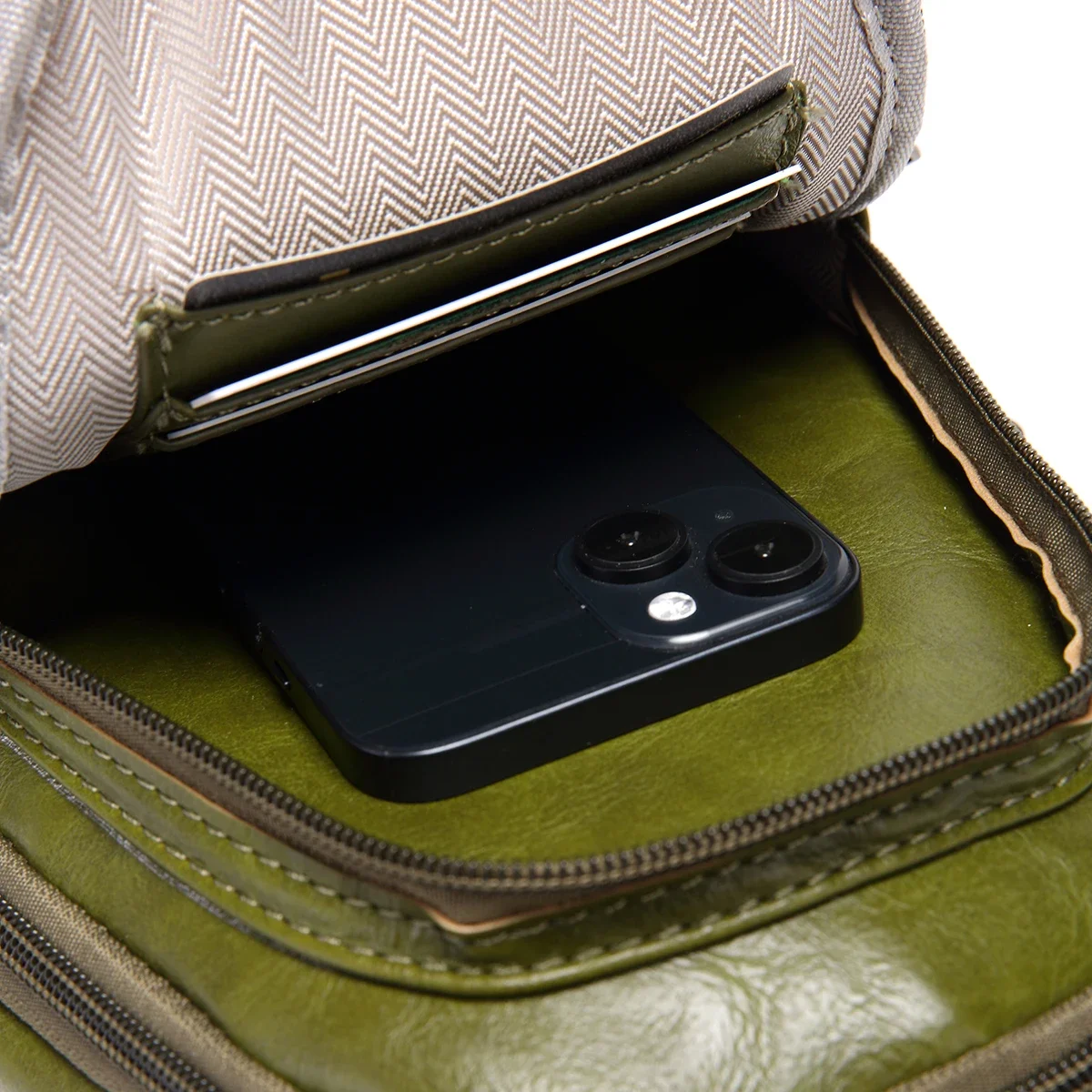 Рюкзак-слинг в стиле ретро сумка через плечо из масляной вощеной кожи нагрудная с