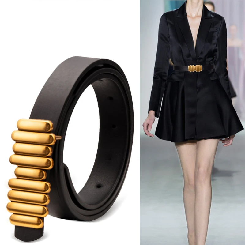 Fashion Female Elastic Belt Thin Waist Strap Circle Belt for Women Skirt Coat Sweater Leather Ladies Band Decoration Accessories