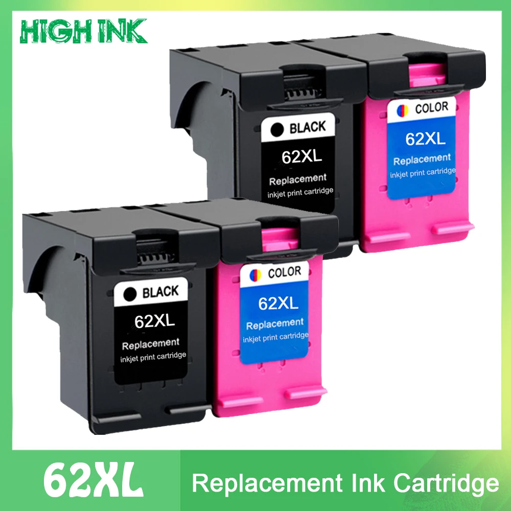 62XL Ink Cartridge Compatible for HP 62 XL Works with HP Envy 5540 5640 7640 5646 5541 5740 5742 5745 200 250 printer