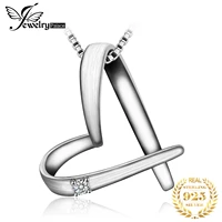 jewelrypalace heart wire drawing process 925 sterling silver pendant necklace for women fashion cubic zirconia pendant no chain