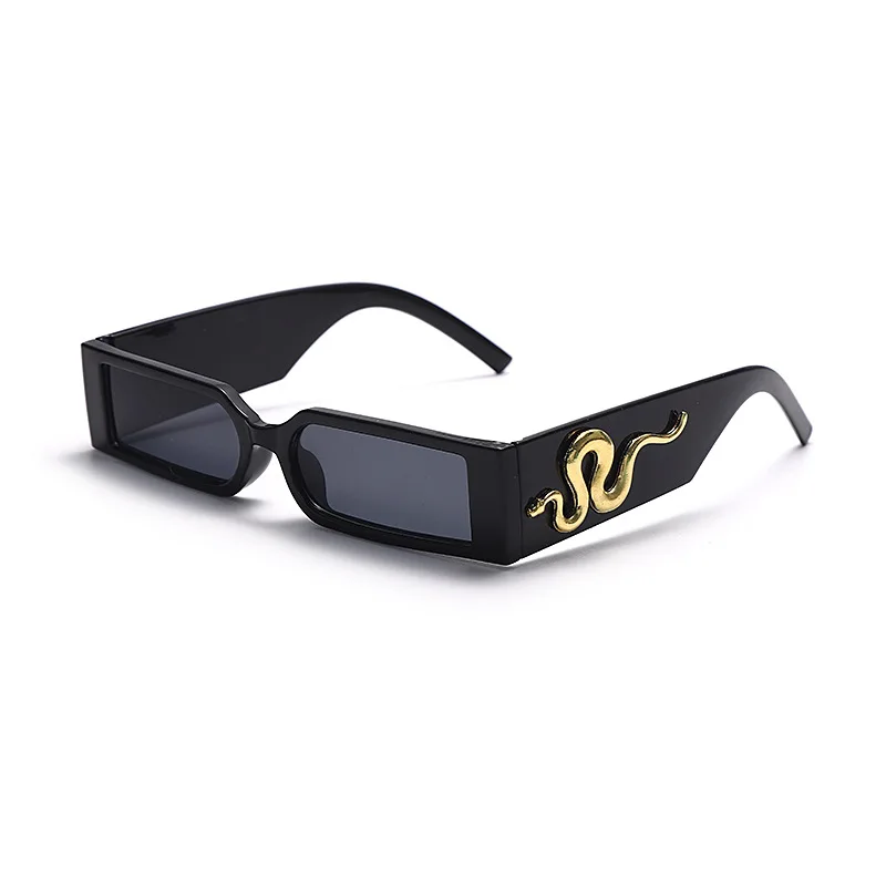 

European & American Cross-border New Small Frame Hip Hop Diamond Snake Sunglasses Men and Women Retro Trend Personality Square