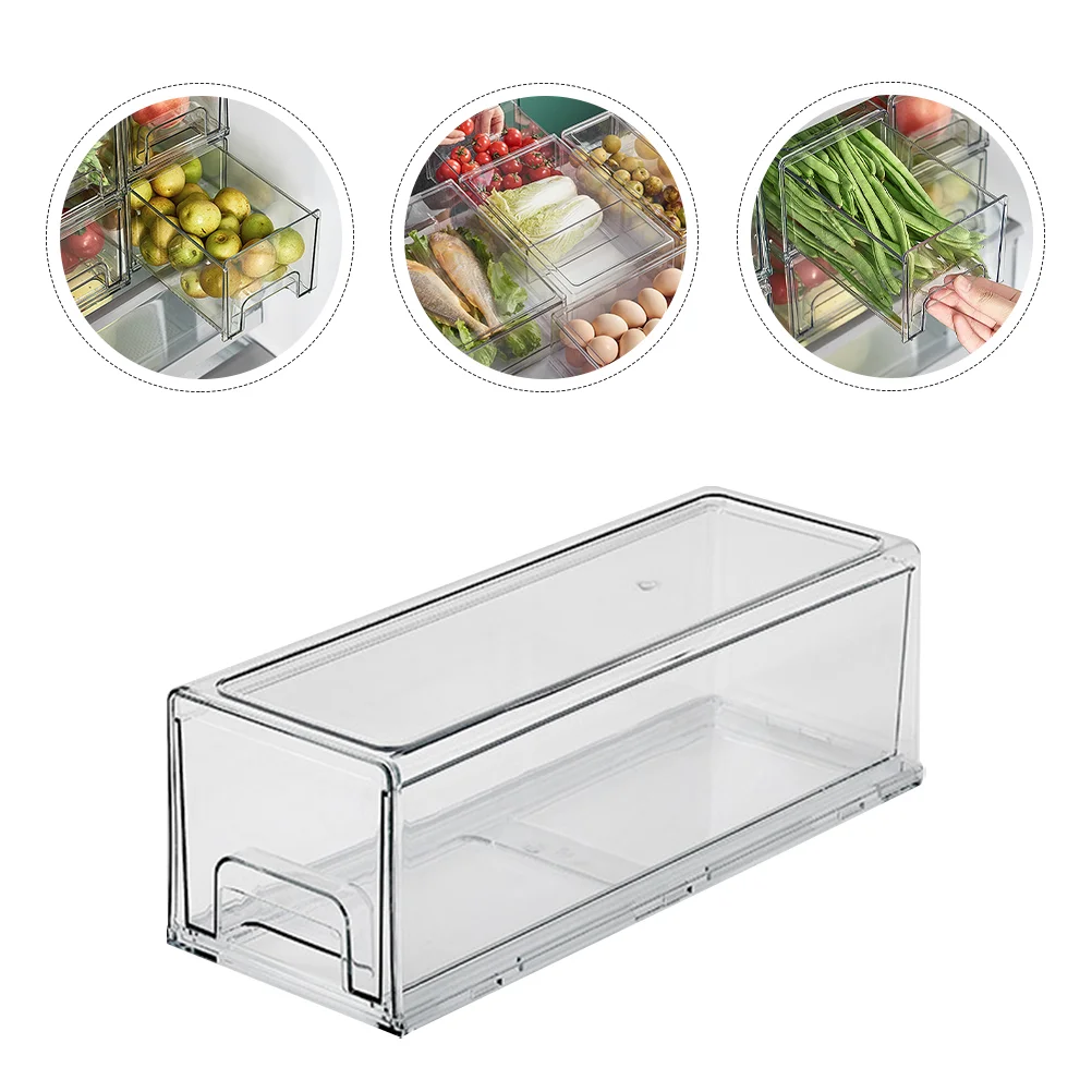 

Refrigerator Fridge Drawer Box Bread Container Storage Bins Organizer Clear Bin Containers Out Drawers Pantry Keeper Stackable
