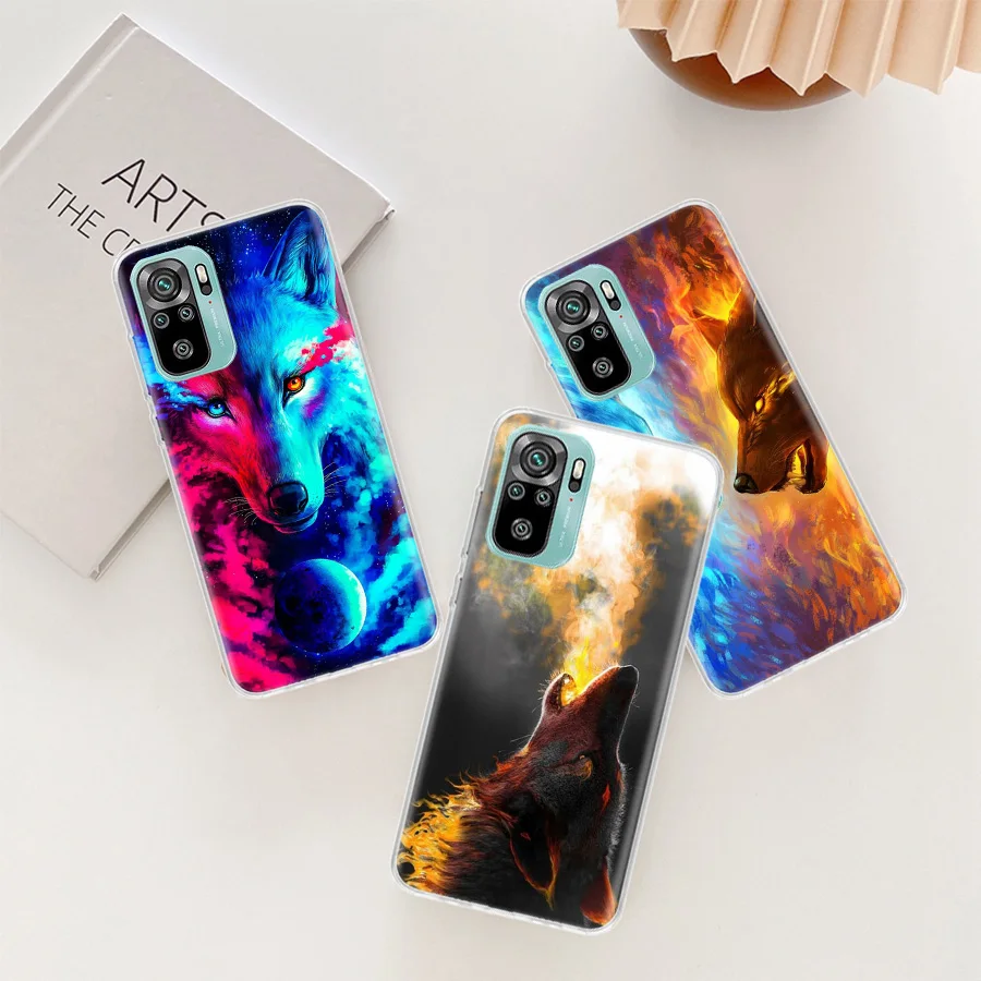 Чехол для телефона с рисунком волка Xiaomi Redmi Note 11 Pro 5G 10S 11S 4G 11T 11E 10 9T 9 9S 8 8T 7 6 5 5A |
