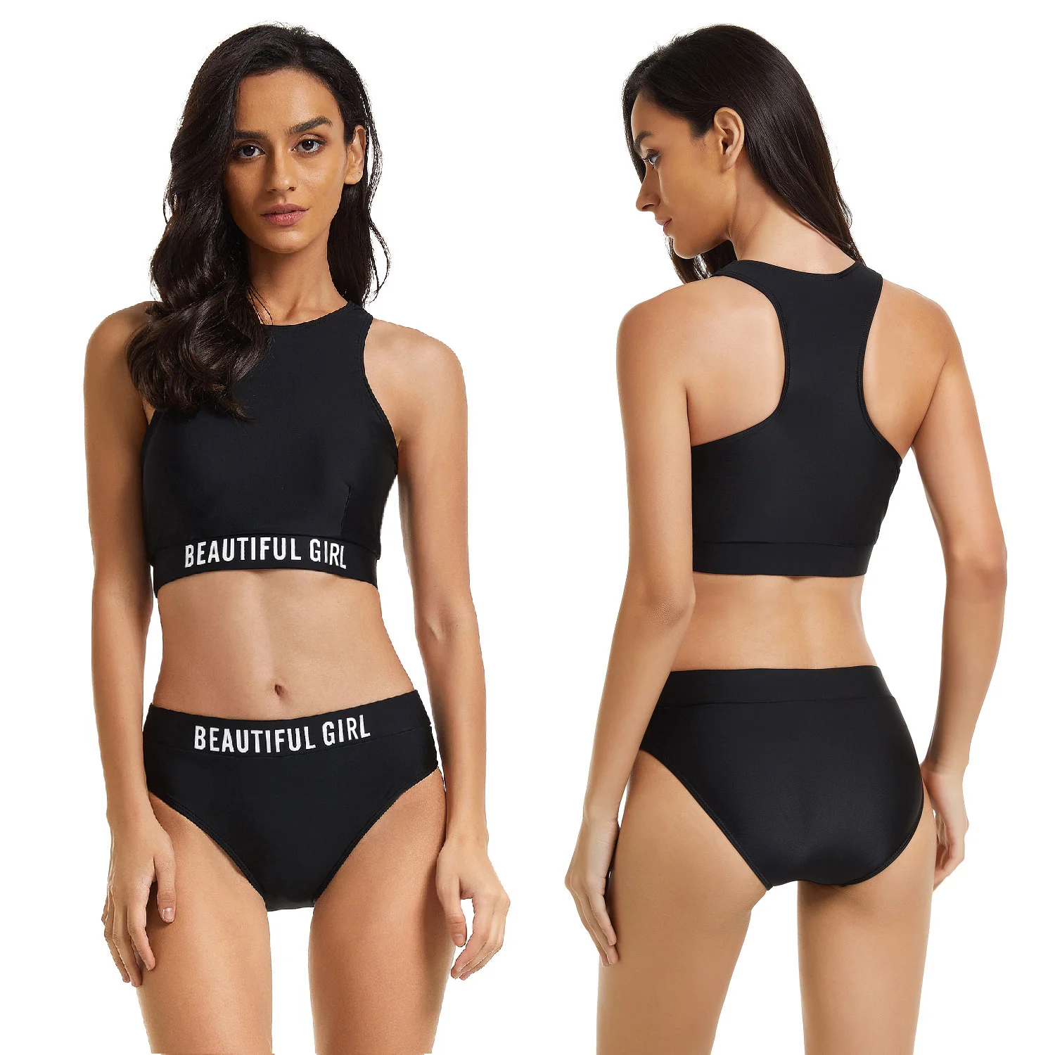 

Split Bikini Women's Swimsuit Zipper Sports Sexy Swimsuit Oniflower 727060